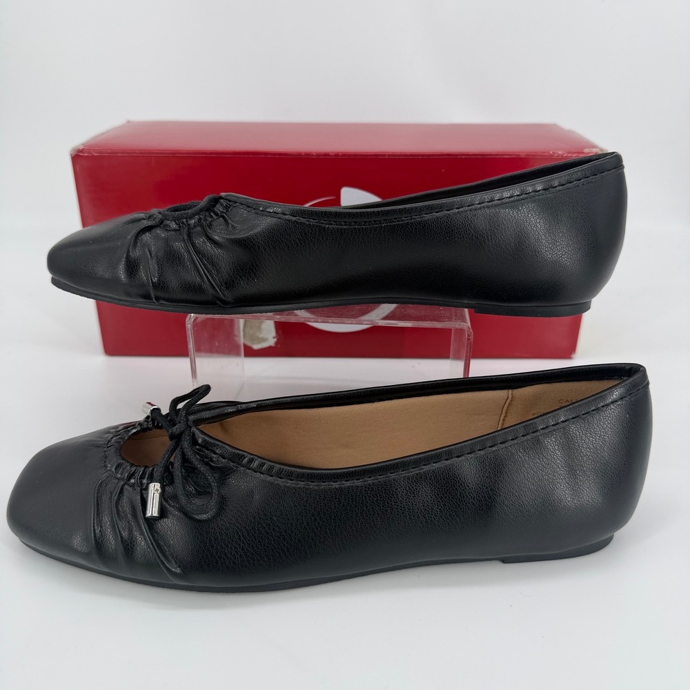 Journee Collection Callee Womens Black Square Toe Ballet Flats Bow Size 6M